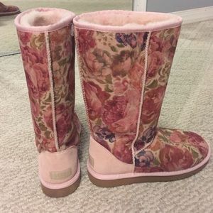Authentic Tall Ugg Boots, Rare Flower Pattern