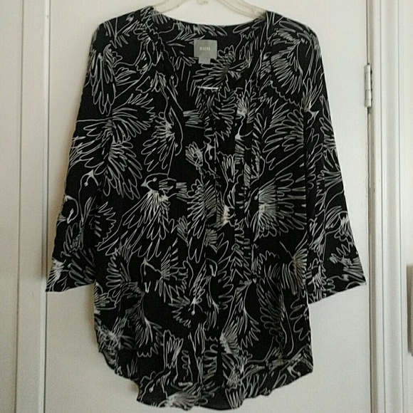 Anthro Maeve pintucked blouse