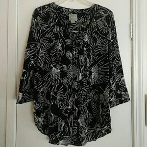 Anthro Maeve pintucked blouse