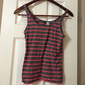 H&M bright pink strip tank