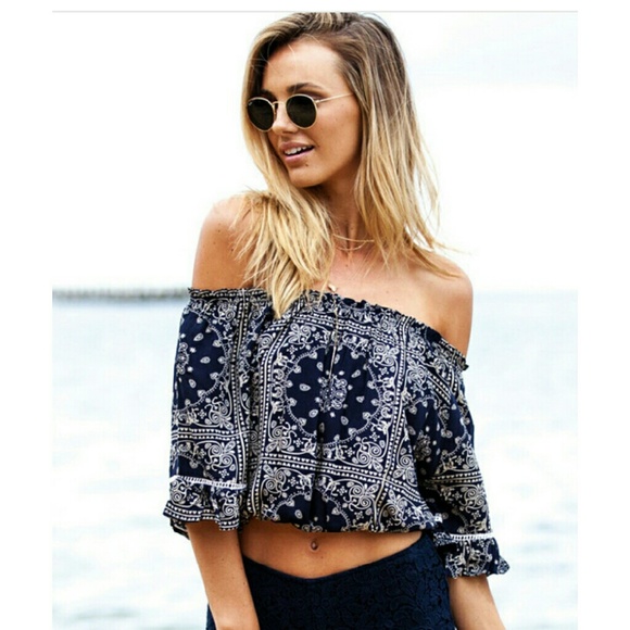 Cute bohemian off the shoulder top