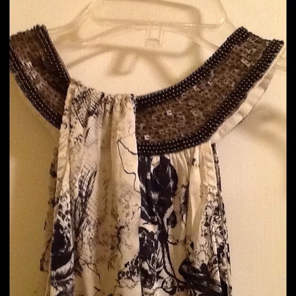 Miss Me Tops - ⚡️FLASH⚡️⭐️MISS ME 💯% SILK Beaded Halter Top⭐️