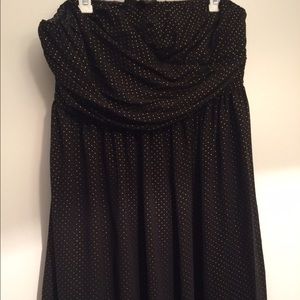 Black dress with gold dots