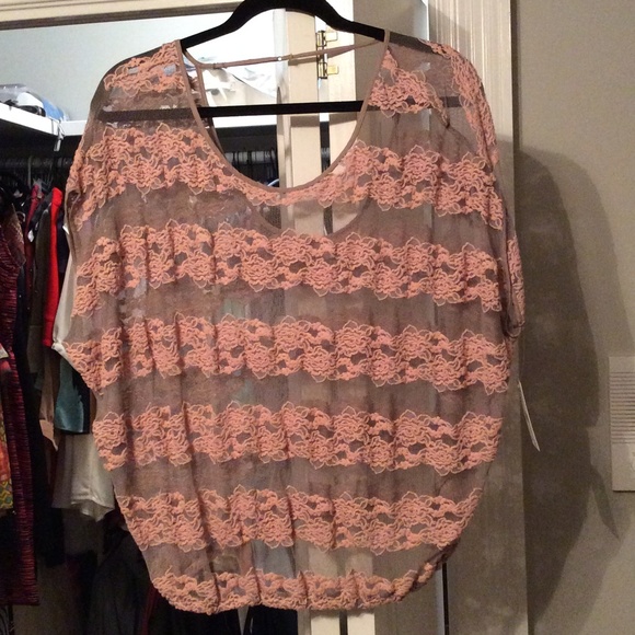 Free People pink/gray top