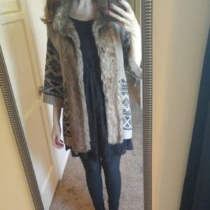 Faux fur cardigan