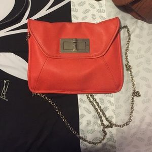 Coral cross body purse