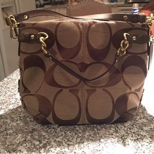 Tan Coach shoulder bag