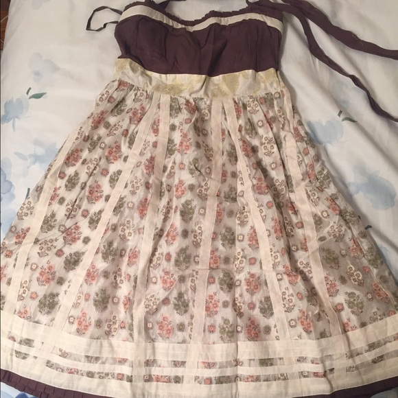 Anthropologie Embroidered Halter Dress Size 8 NEW