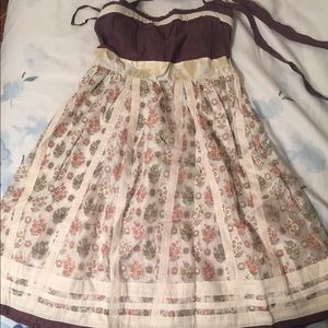 Anthropologie Embroidered Halter Dress Size 8 NEW