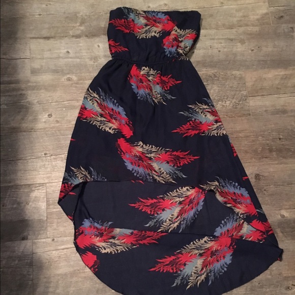 Navy floral high low dress