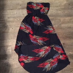 Navy floral high low dress