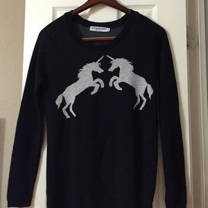 Cotton Emporium Sparkling Black Unicorn Sweater