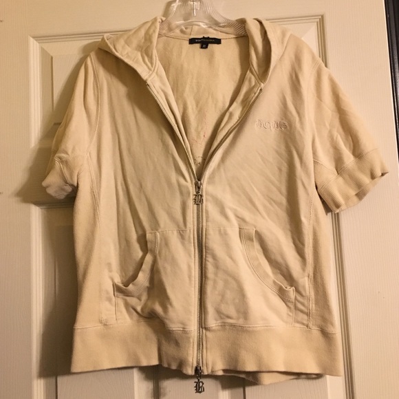 BCBGMaxAzria short sleeve hooded zip up