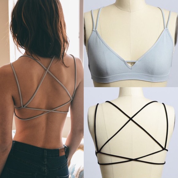 🚨1 HR SALE🚨AVERIE Cross Back Bralette - BLACK - Picture 3 of 4