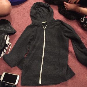 Grey cotton zip up hoodie