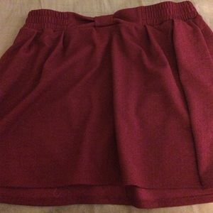 Red skirt with bow