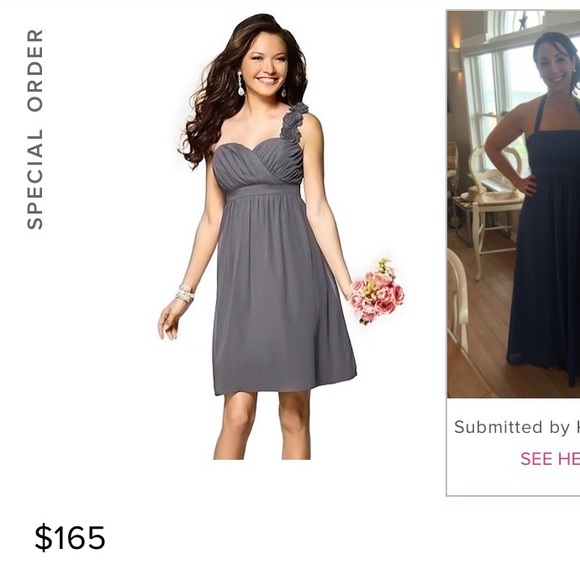 Negotiable price 🎉Alfred Angelo Charcoal Dress - Picture 1 of 4