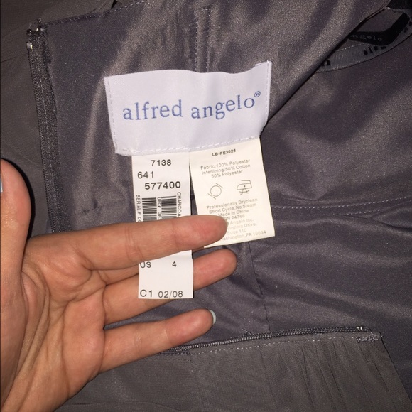Negotiable price 🎉Alfred Angelo Charcoal Dress - Picture 4 of 4