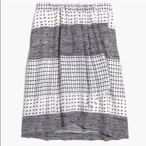 Madewell silk patterned faux-wrap skirt