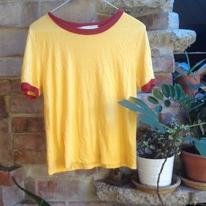 uo cropped ringer tee