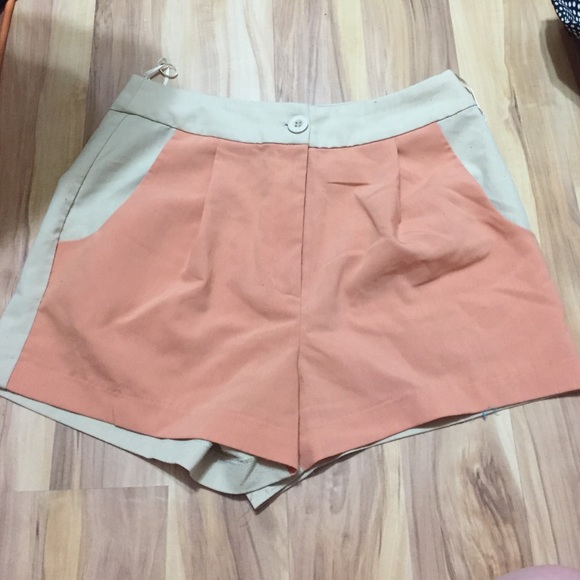 Cotton Candy High tan and peach waisted shorts