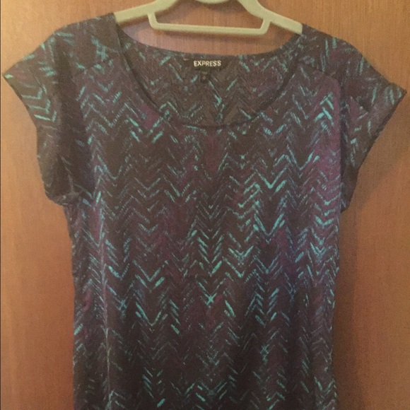 Express Black, Teal, and Purple Silky Tunic