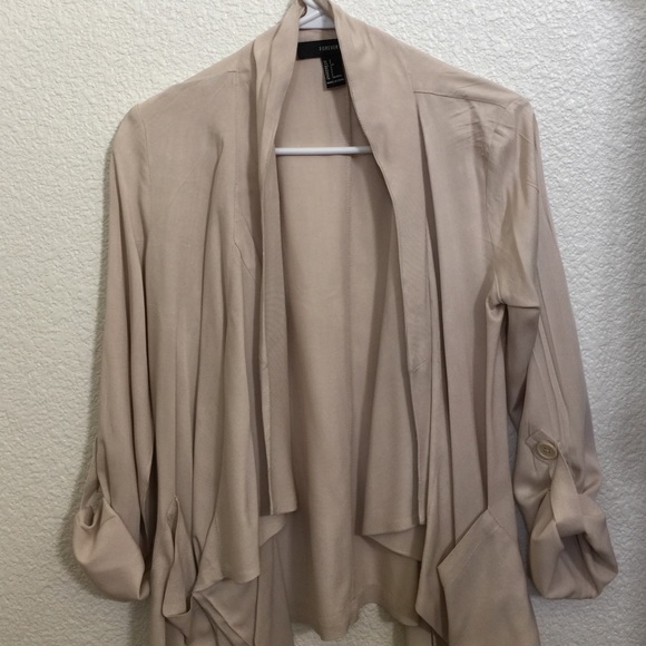 NWOT Collarless Draped-Front Jacket