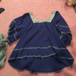 Blue with silver accents and beads