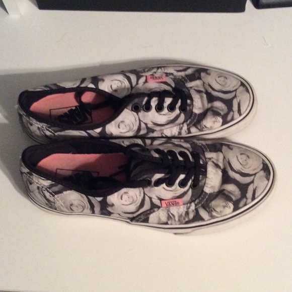 Vans Shoes - Black and White Floral Vans