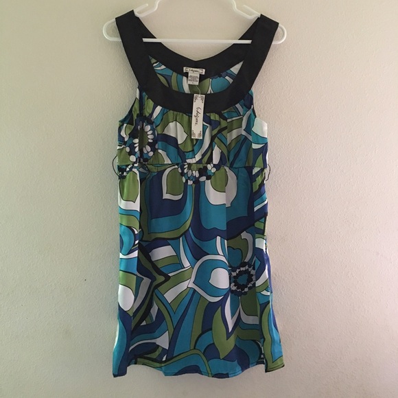 Blue and green blouse