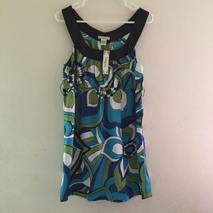 Blue and green blouse
