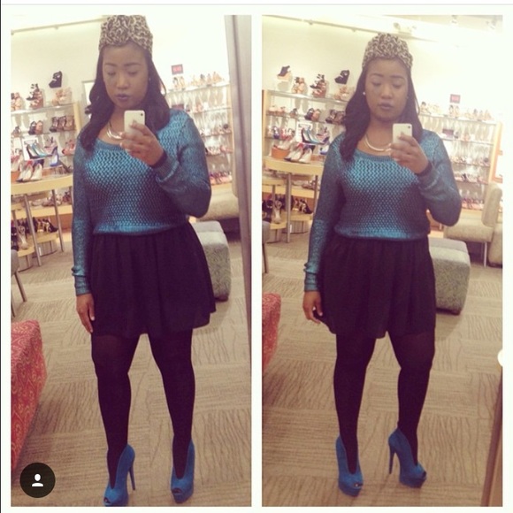 Cropped metallic BEBE sweater