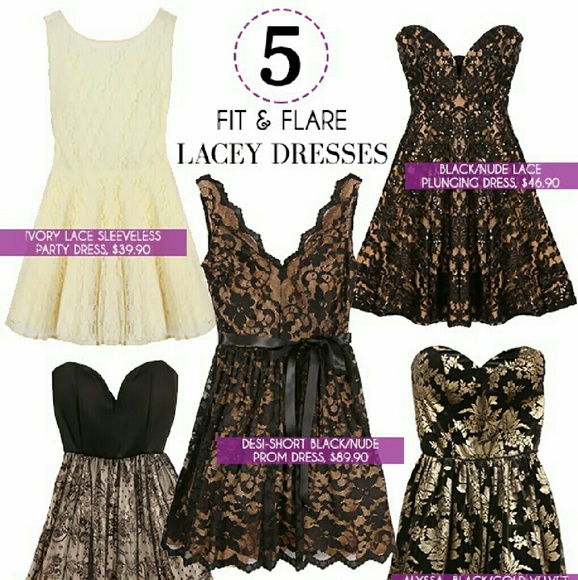 Windsor black/nude lace dress - Picture 2 of 2