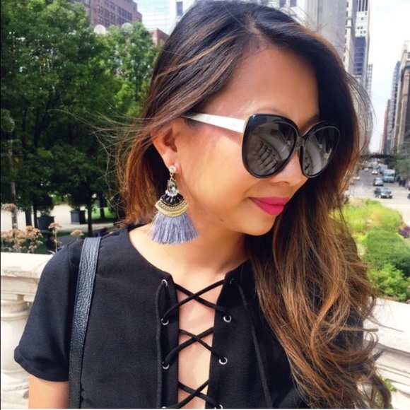 HOST PICK! T&J Designs Gray Tassel Earrings - Picture 2 of 2