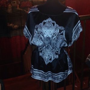 Black and White Paisley Top
