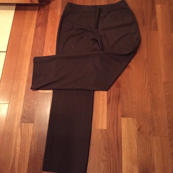 Brown Straight Leg Dress Pants