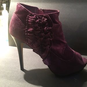 Bakers peep toe suede bootie