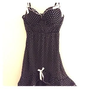 Polka dotted sexy nightie with thongs