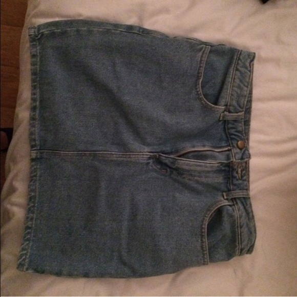denim mini skirt