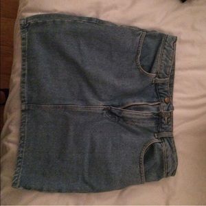 denim mini skirt