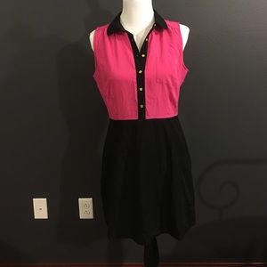 Worthington Hot pink and black dress
