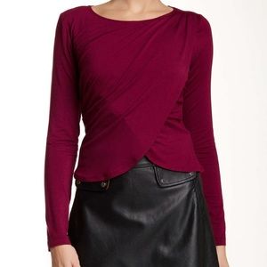 Drape Front Blouse - Oxblood