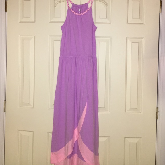 Pink and Purple Floor Length Circo Dress