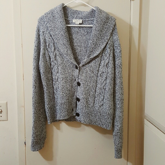 LOFT Grey Shawl Neck Cardigan