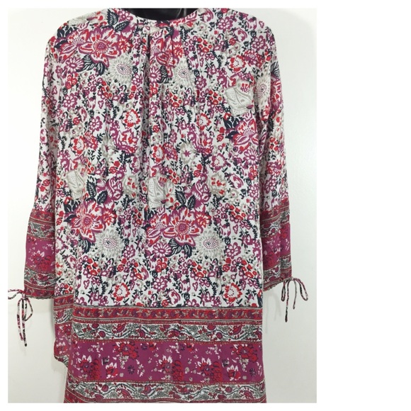 SOLD!  Lucky Brand Boho Tunic Top Size M - Picture 2 of 3