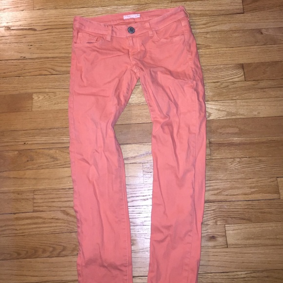Coral colored jeans