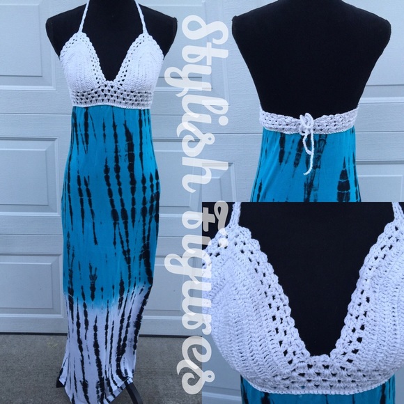 Tie-Dye Maxi Dress with crochet top. - Picture 2 of 2