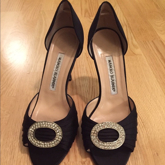 Black Satin Manolo Blahnik pumps