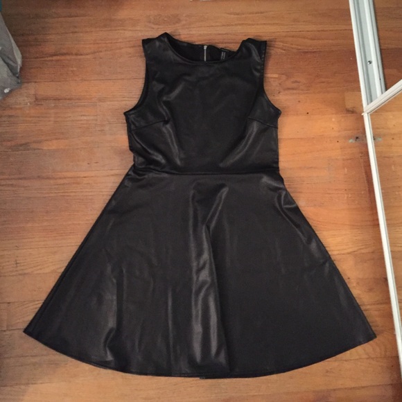 Pleather Tank Skater Dress
