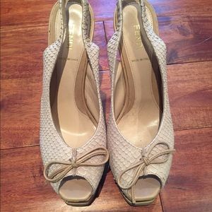 FENDI platform snakeskin sling back heels